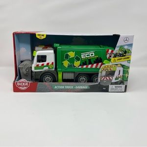 Dickie City Mercedes Actros Garbage Truck 10” Opening Parts Lights & Sounds, NEW
